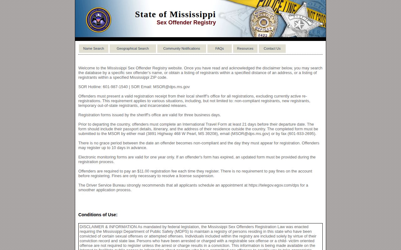 Madison County released inmate mugshots and Mississippi registry search fields